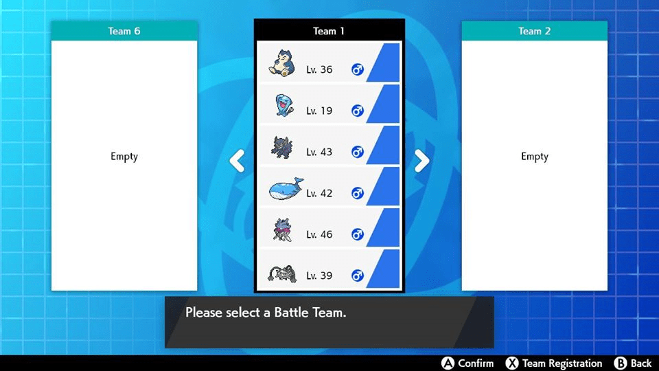 Step 9: Press the 𝗔 button to choose your Battle Team.